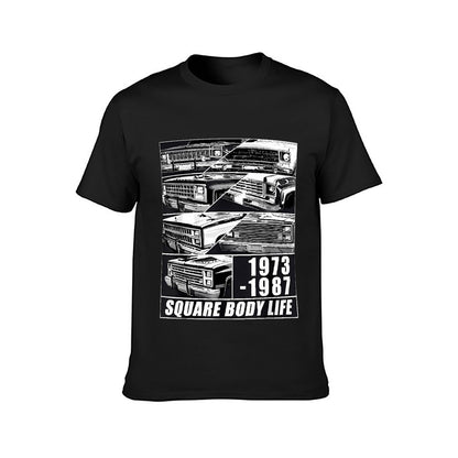Inkmay Casual Cotton T-shirt Square Body Life Print Pattern Art Unisex T-shirtSoftstyle EverydayFit T-Shirt