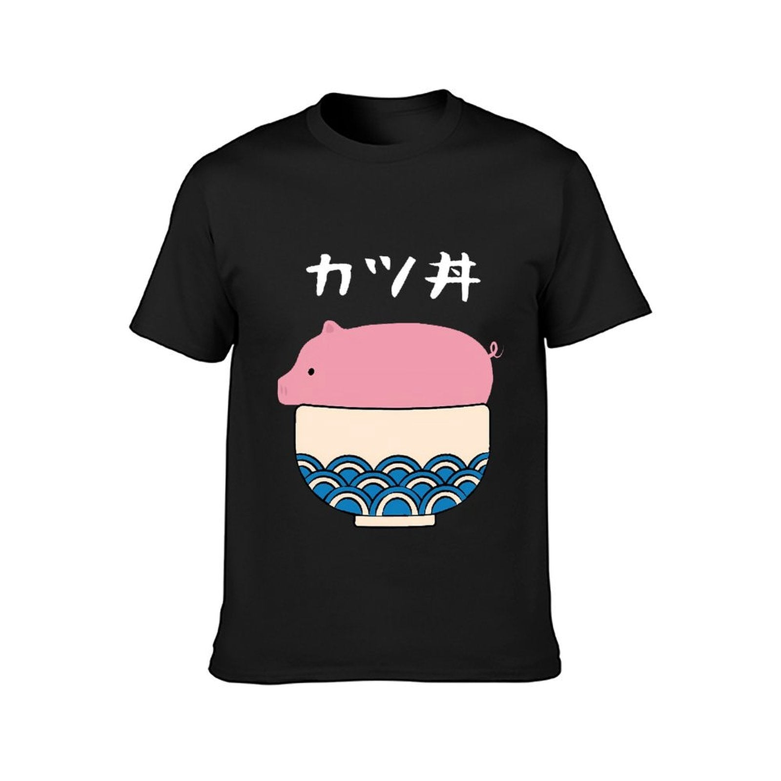 Inkmay Casual Cotton T-shirt Pink Background With Blue Waves Unisex T-shirtBold Active T-Shirt