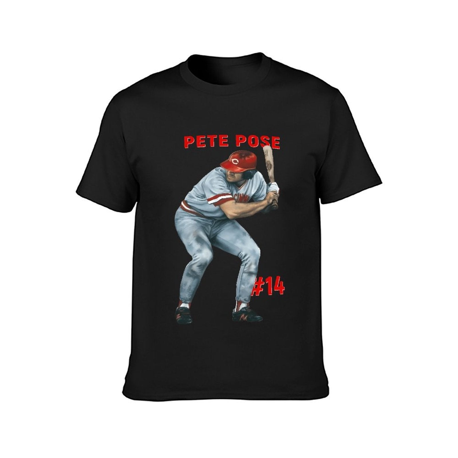 Inkmay Casual Cotton T-shirt Baseball Player In Gray Uniform Holding Unisex T-shirtIndoor Relaxed Fit T-Shirt