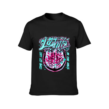 Inkmay Casual Cotton T-shirt Lost Art Brain Design Print Artwork Unisex T-shirtEasyWear Wrinkle-Free T-Shirt