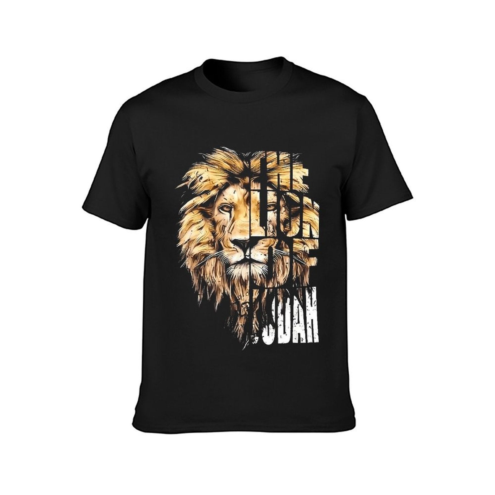 Inkmay Casual  Cotton T-shirt Lion Head With Bold Text Unisex T-shirt