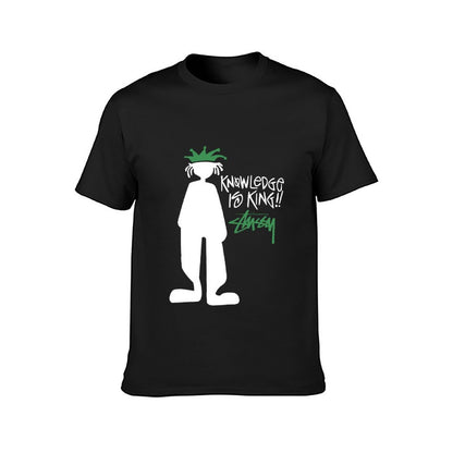 Inkmay Casual Cotton T-shirt Green Abstract Shapes On White Background Unisex T-shirtEverydayTee Eco-Conscious T-Shirt