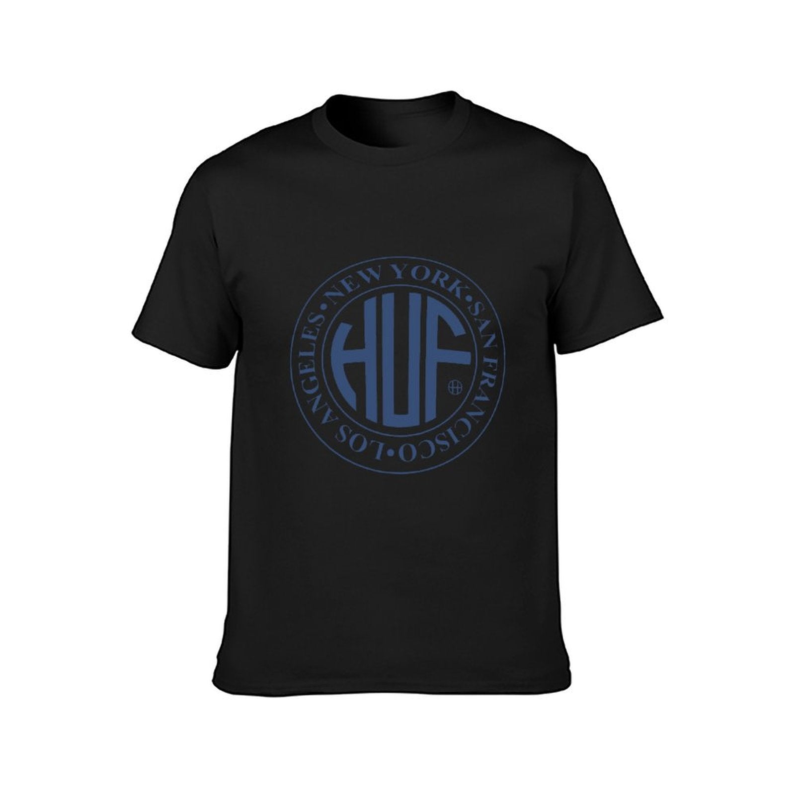 Inkmay Casual Cotton T-shirt Blue Background With White Lines Unisex T-shirtActiveWear Fitted T-Shirt