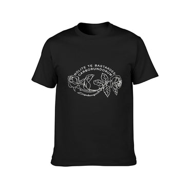 Inkmay Casual Cotton T-shirt Checkerboard Pattern Black And White Design Unisex T-shirtLightweight Long Lasting T-Shirt
