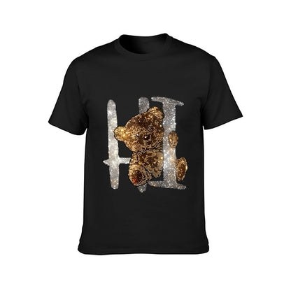 Inkmay Casual Cotton T-shirt Golden Abstract Design With Sparkling Elements Unisex T-shirtPure Moisture-Wicking T-Shirt