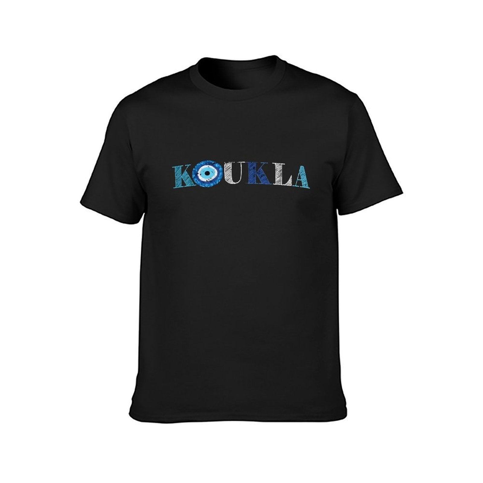 Inkmay Casual Cotton T-shirt Koukla Pattern Prints With Blue Accents Unisex T-shirtCleanCut Signature T-Shirt