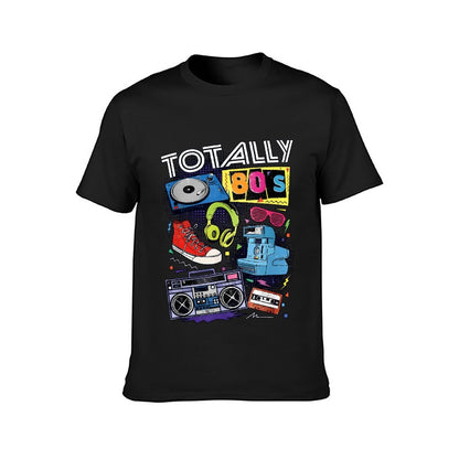 Inkmay Casual  Cotton T-shirt Totally Eighties Retro Style Artwork Design Unisex T-shirtShrink-Resistant Performance T-Shirt