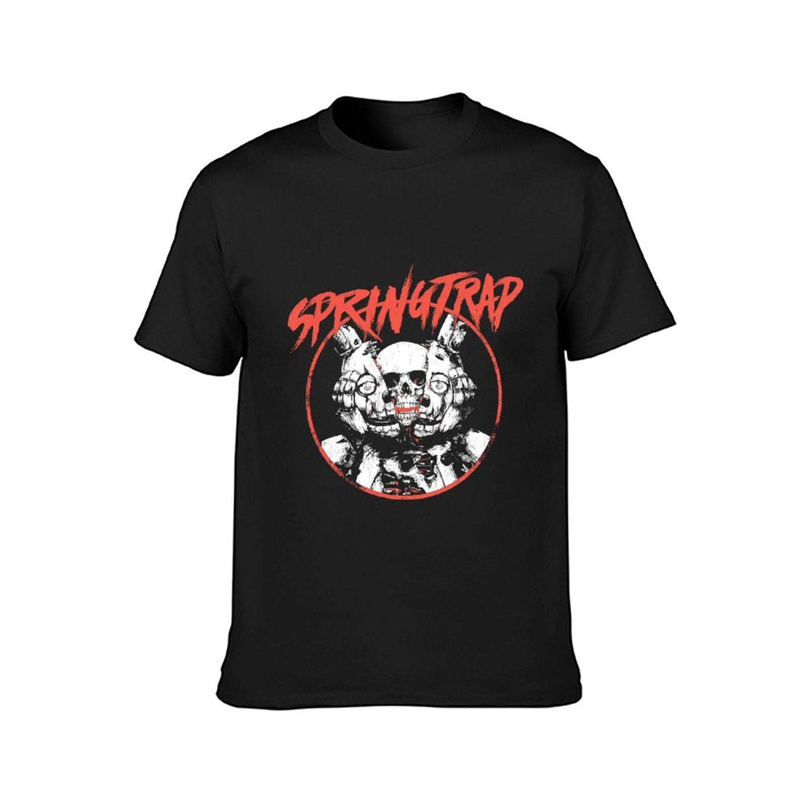 Inkmay Casual Cotton T-shirt Abstract Wolf Design On Coral Background Unisex T-shirtSmooth Feel Weekend T-Shirt