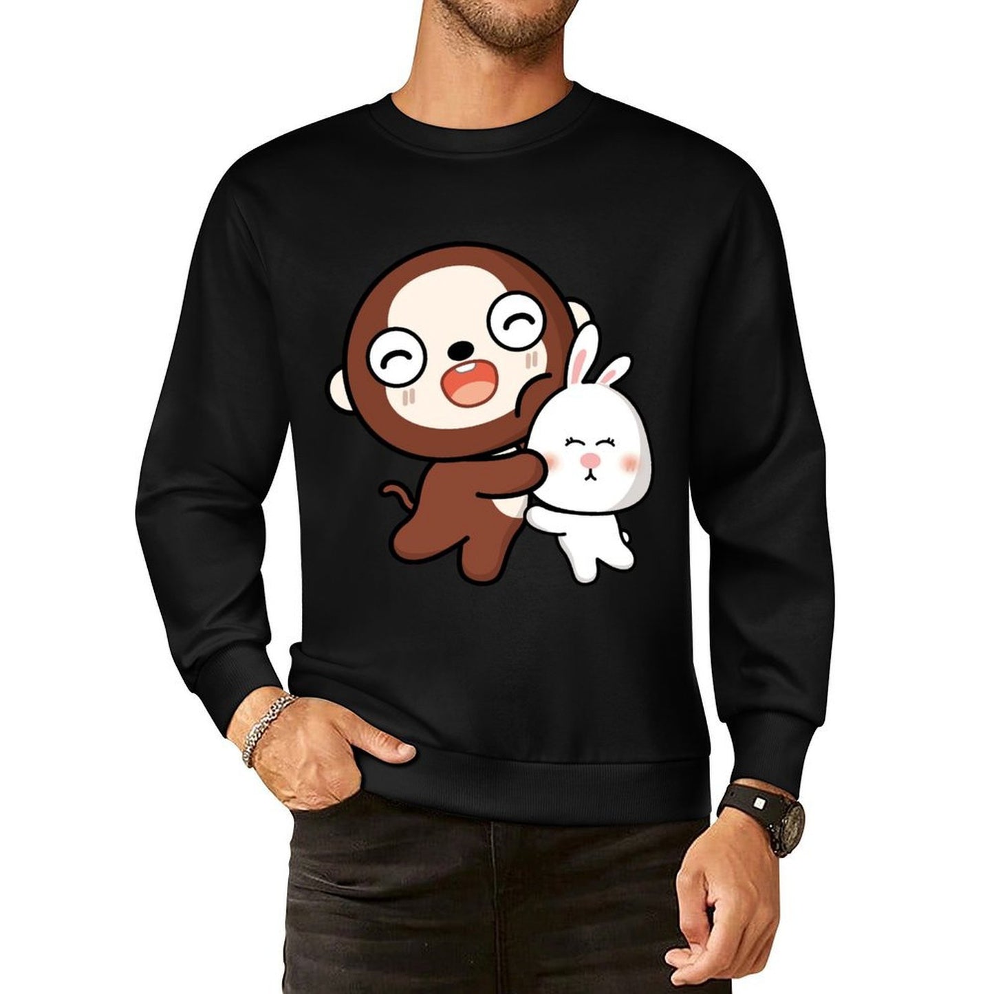 Front Patterned Long Sleeve TopRetro EssentialFit