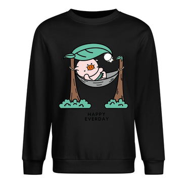 Front Patterned Long Sleeve TopCrew Neck Crisp Print