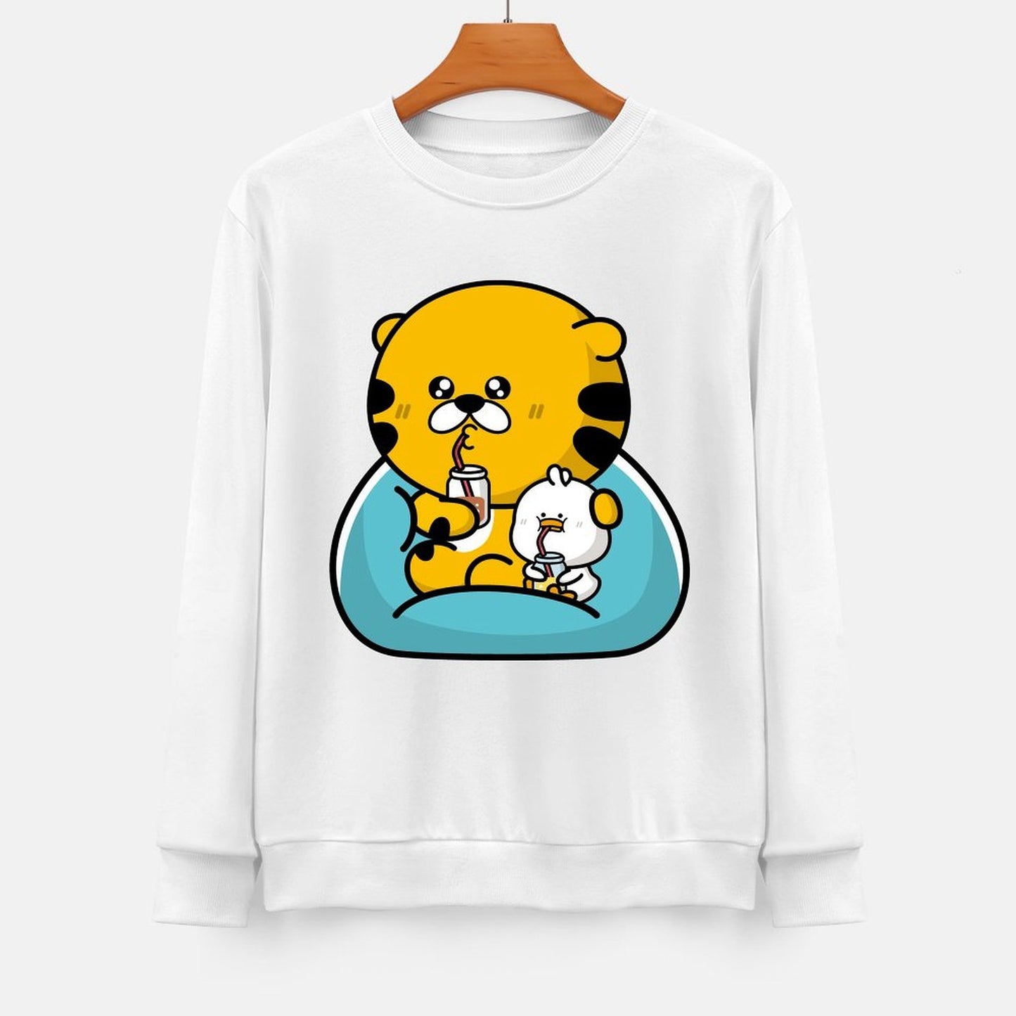 Front Patterned Long Sleeve TopClassicStyle Fade-Proof