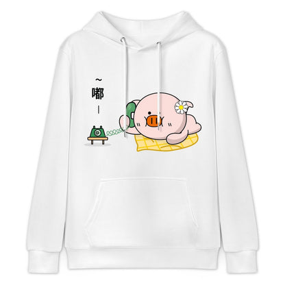 Double-Stitched Lightweight Front Graphic Hoodies