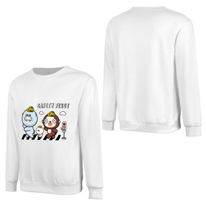 Front Patterned Long Sleeve TopHigh-Quality Relaxed Fit