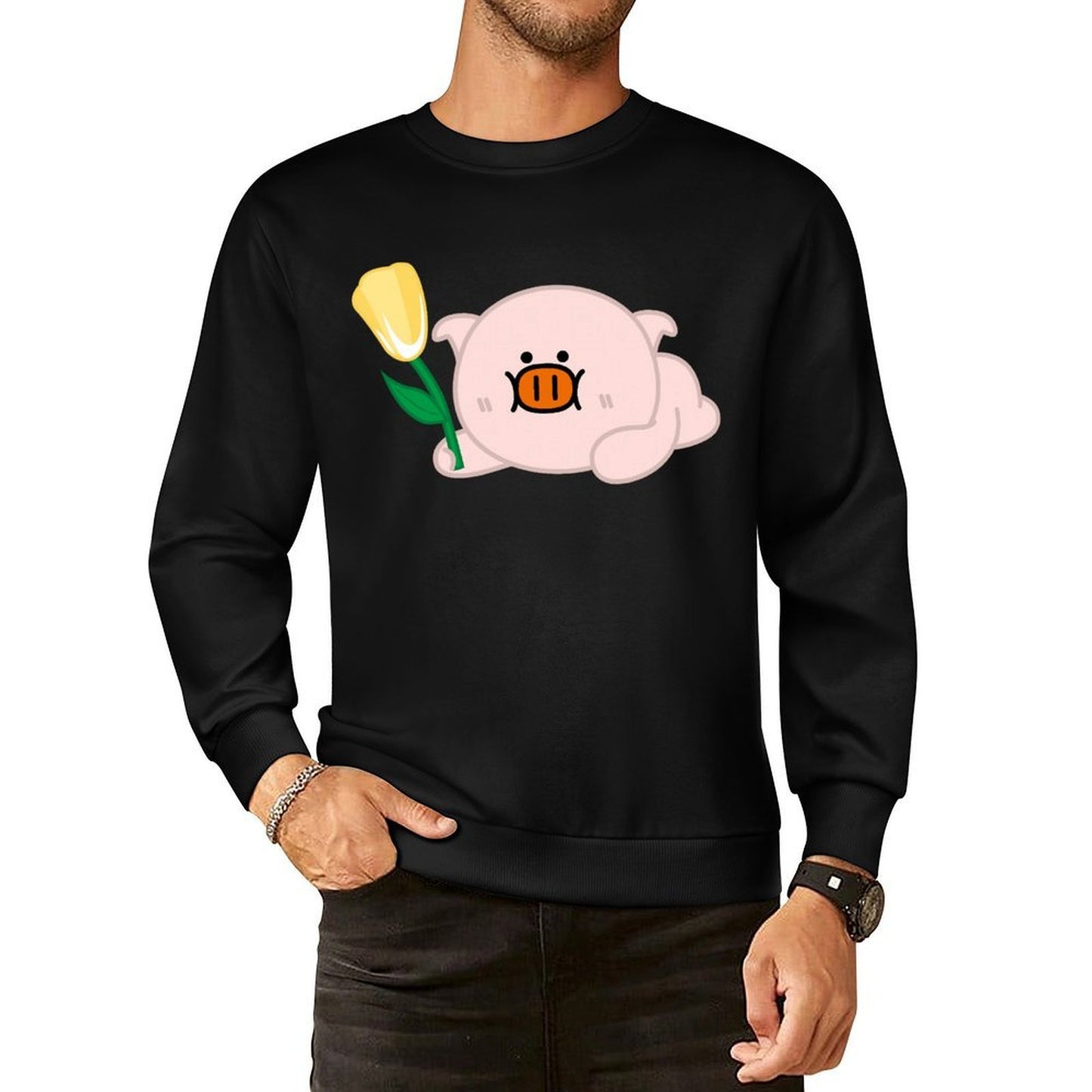 Front Patterned Long Sleeve TopSlim Fit StreetFit