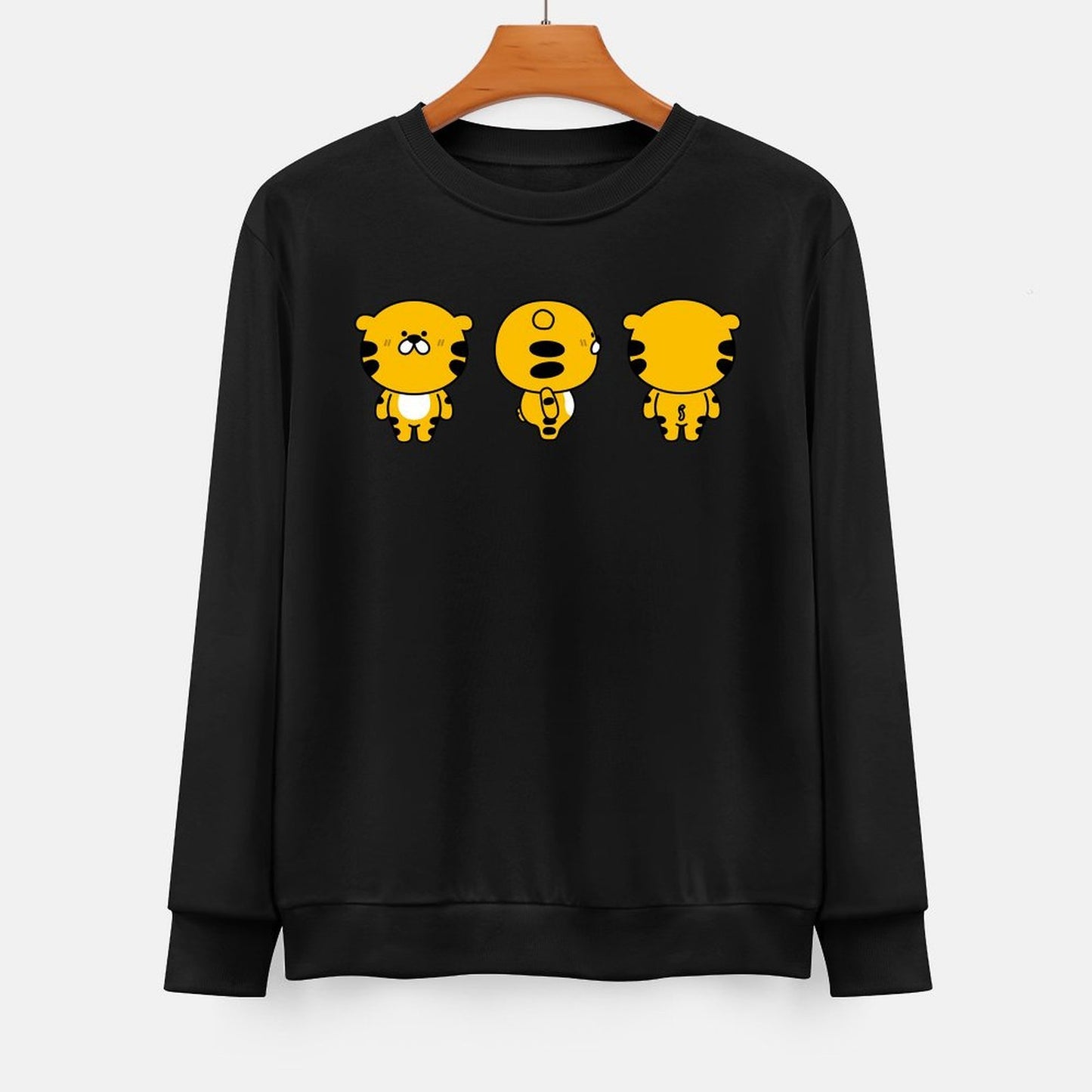  Front Patterned Long Sleeve TopFitted Solid