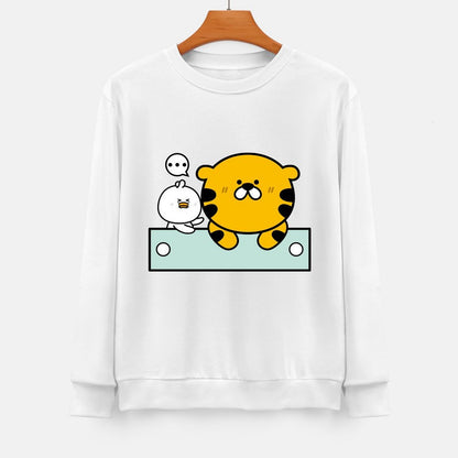 Front Patterned Long Sleeve TopRelaxed Cotton