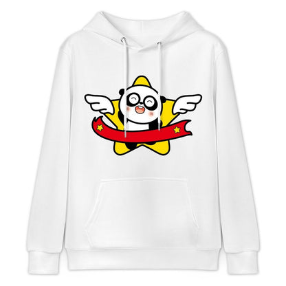 Batch-Printed Neutral Front Graphic Hoodies