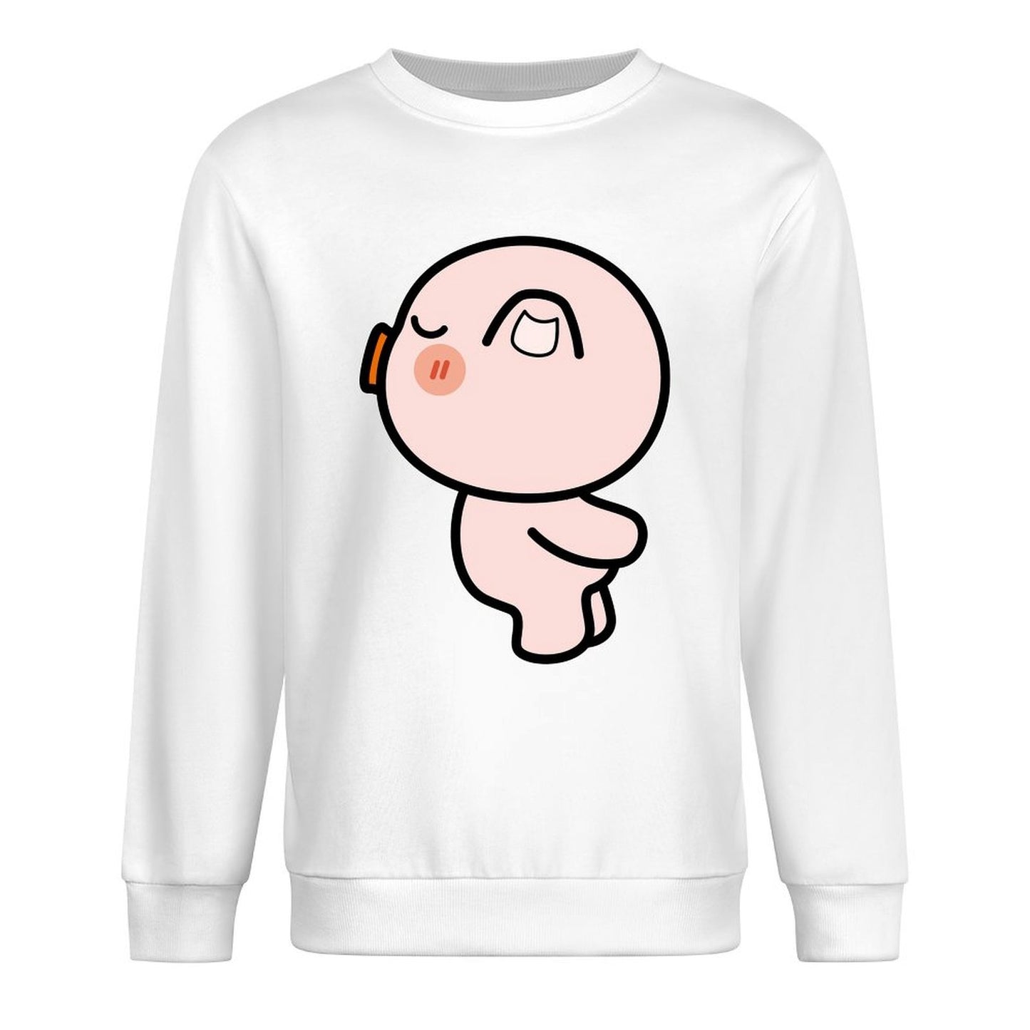 Front Patterned Long Sleeve TopFitted Plain