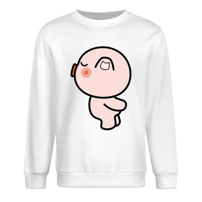 Front Patterned Long Sleeve TopFitted Plain