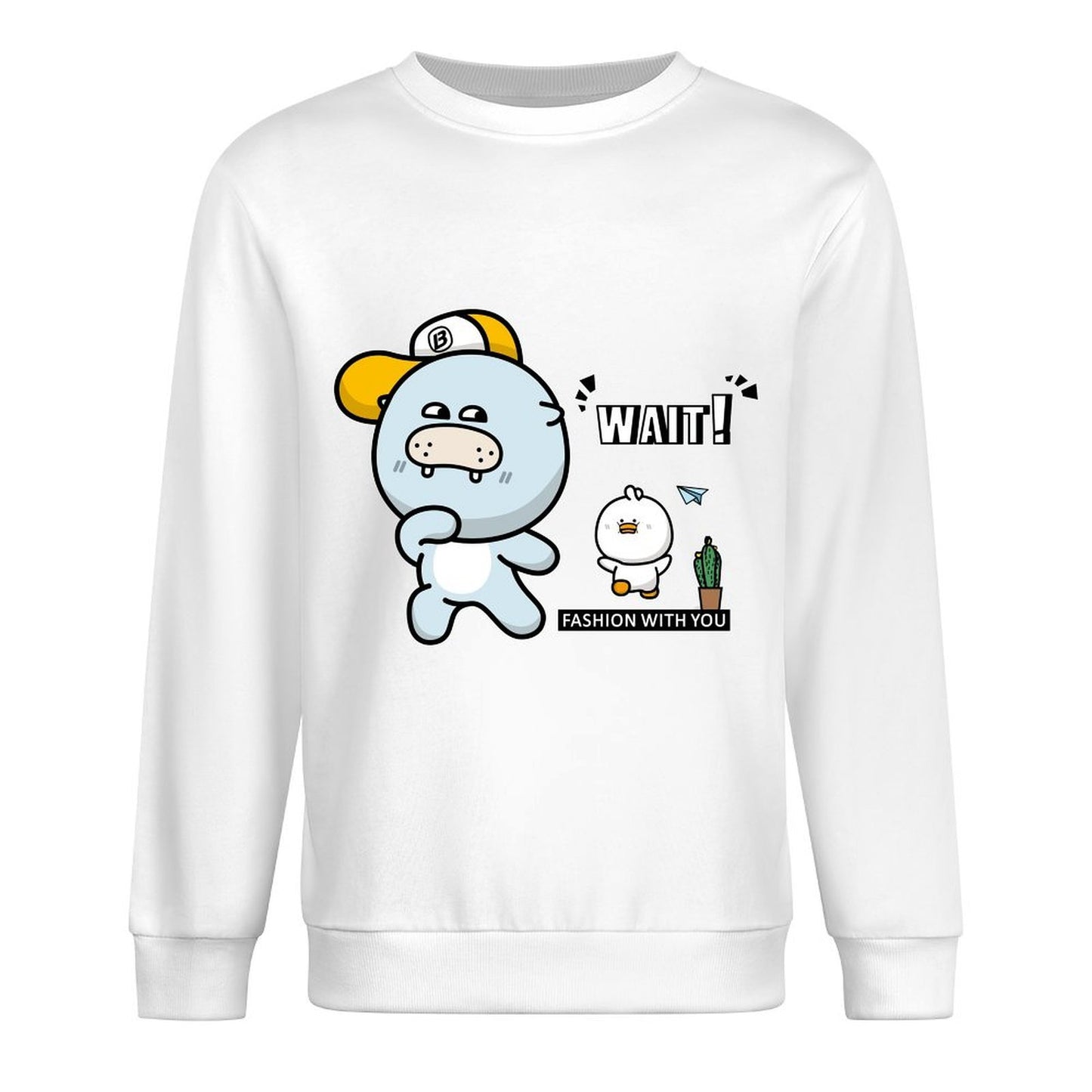 Front Patterned Long Sleeve TopSmooth Feel Heat-Transfer