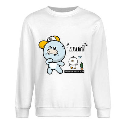 Front Patterned Long Sleeve TopSmooth Feel Heat-Transfer