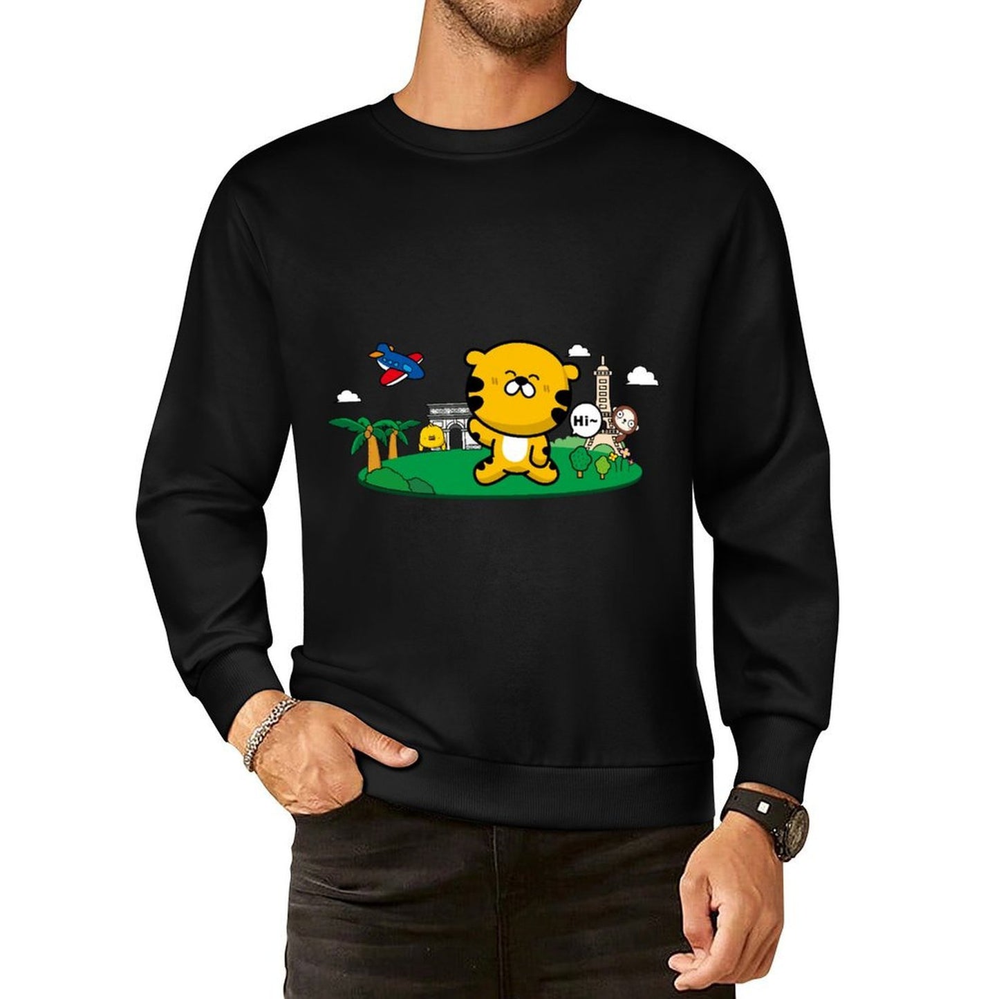 Front Patterned Long Sleeve TopLong Lasting ActiveWear