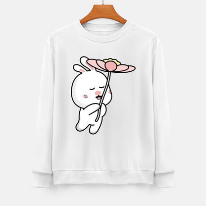 Front Patterned Long Sleeve TopRelaxFit Crewneck