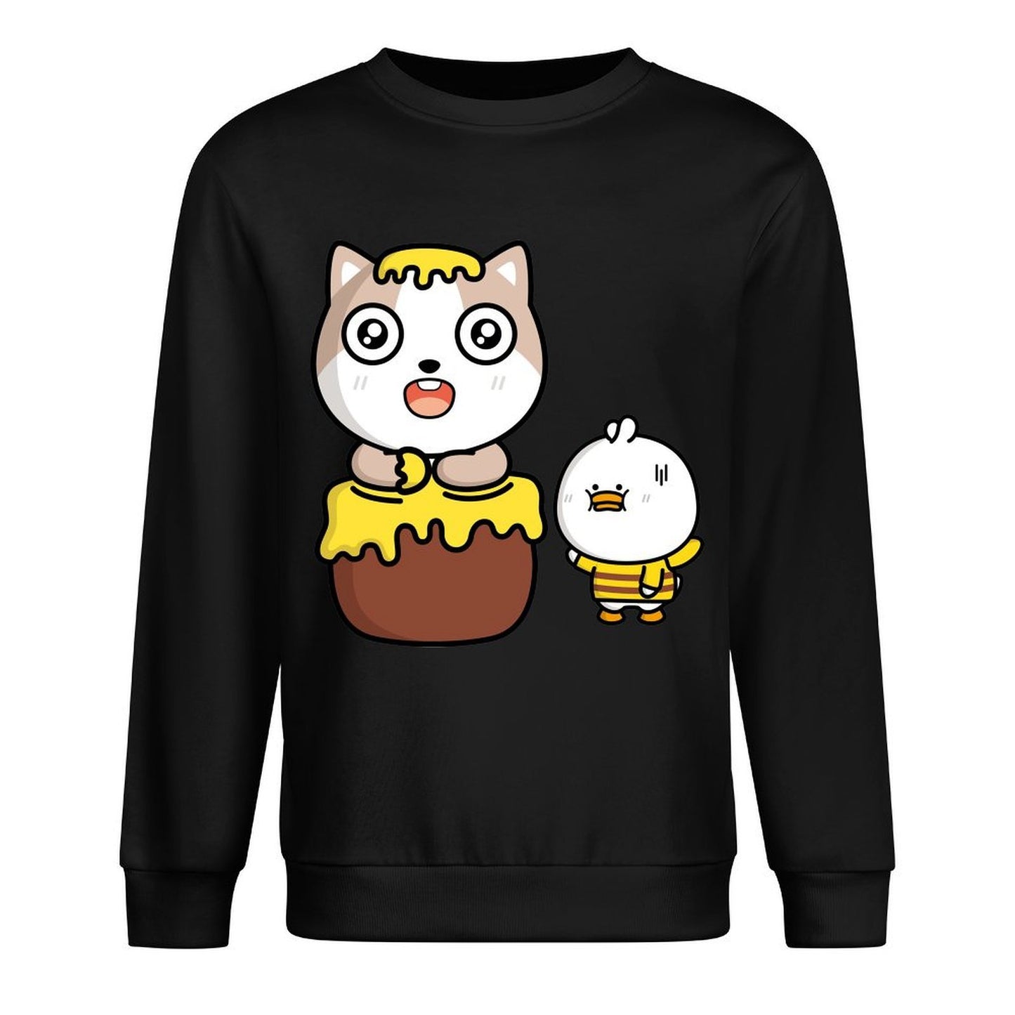 Front Patterned Long Sleeve TopRelaxed Fit Print-Ready