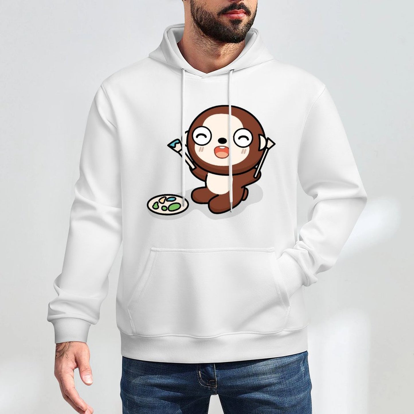 Neutral Reliable Front Graphic Hoodies