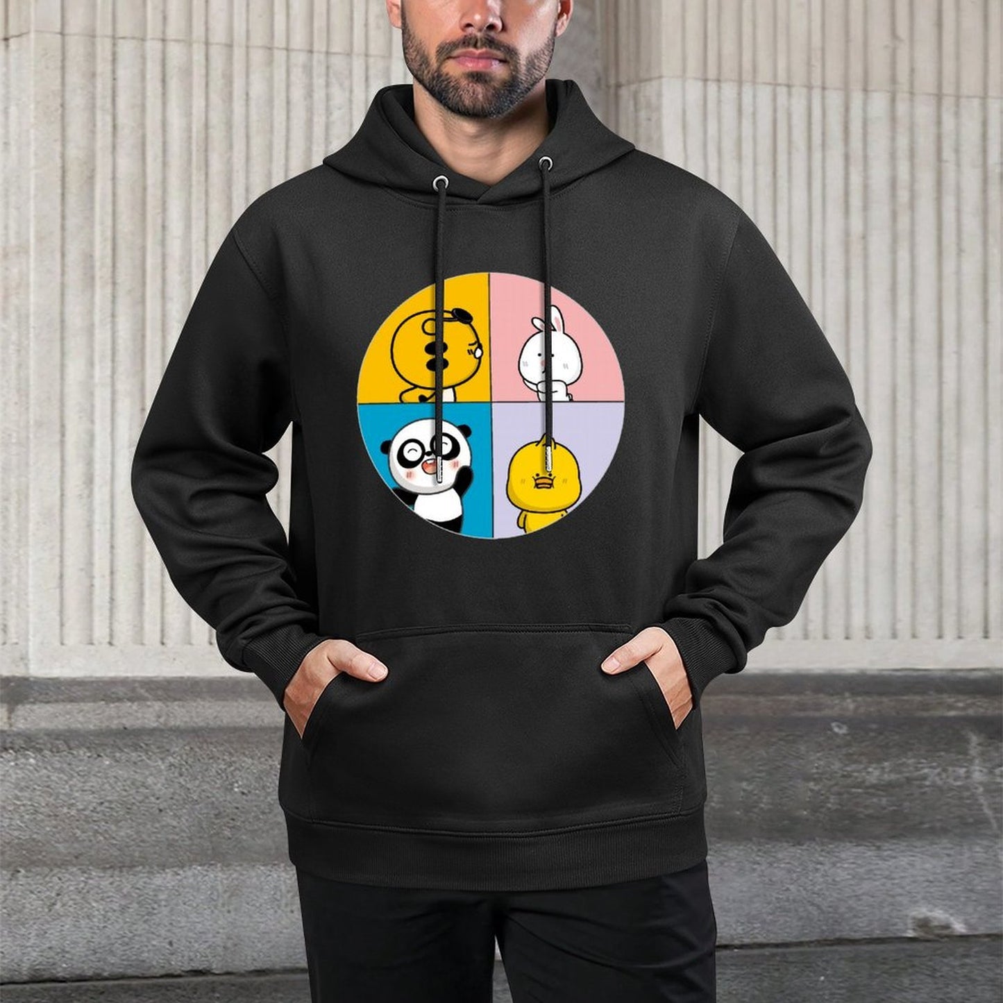 Breathable Pocket Tee Front Graphic Hoodies