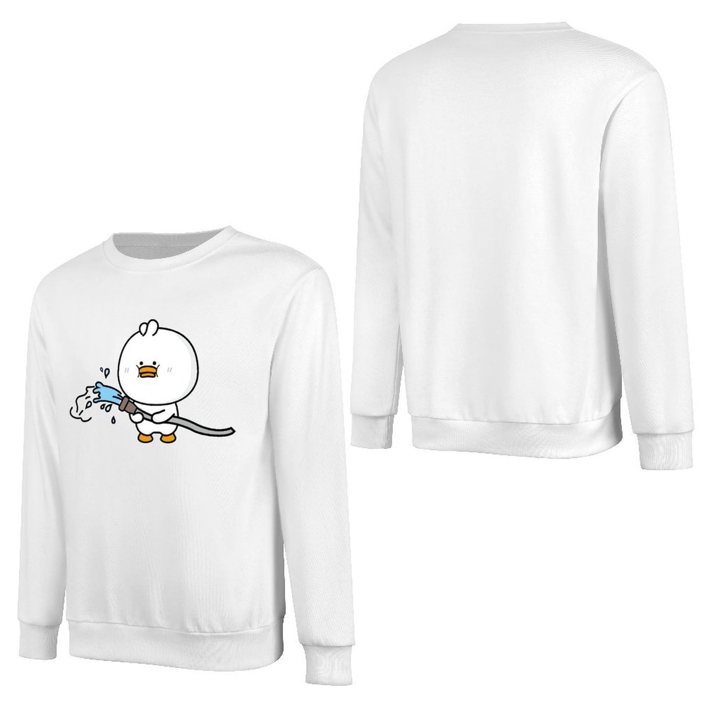 Front Patterned Long Sleeve TopModernFit Crewneck