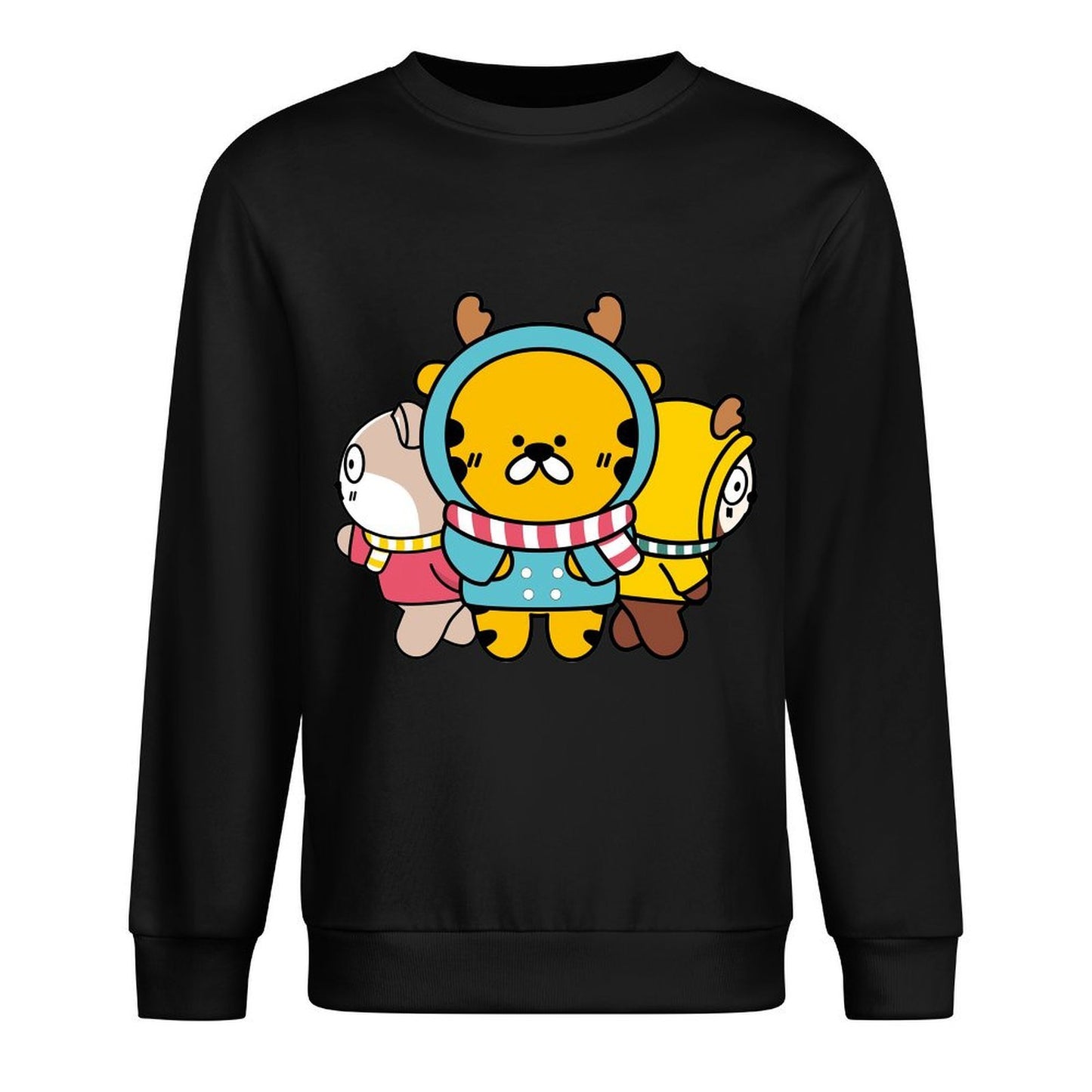 Front Patterned Long Sleeve TopOversized Pure