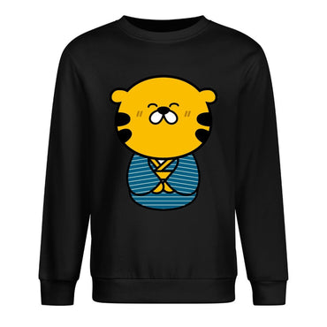 Front Patterned Long Sleeve TopPrinting Crew Neck