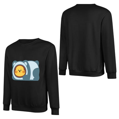 Front Patterned Long Sleeve TopCrew Neck Printing