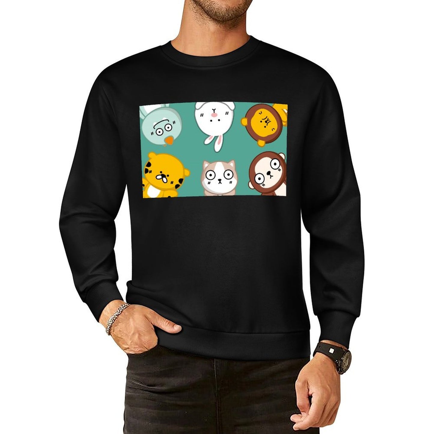 Front Patterned Long Sleeve TopDurable Eco / Sustainable