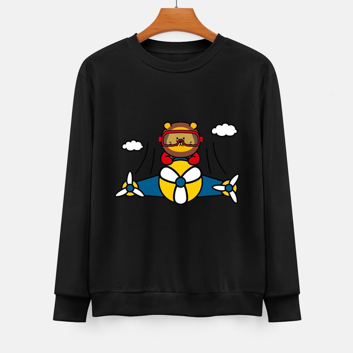 Front Patterned Long Sleeve TopUnisex Everyday