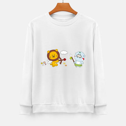 Front Patterned Long Sleeve TopMidweight Simple