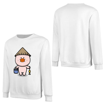 Front Patterned Long Sleeve TopNatural Cotton