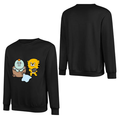 Front Patterned Long Sleeve TopMidweight DailyFit