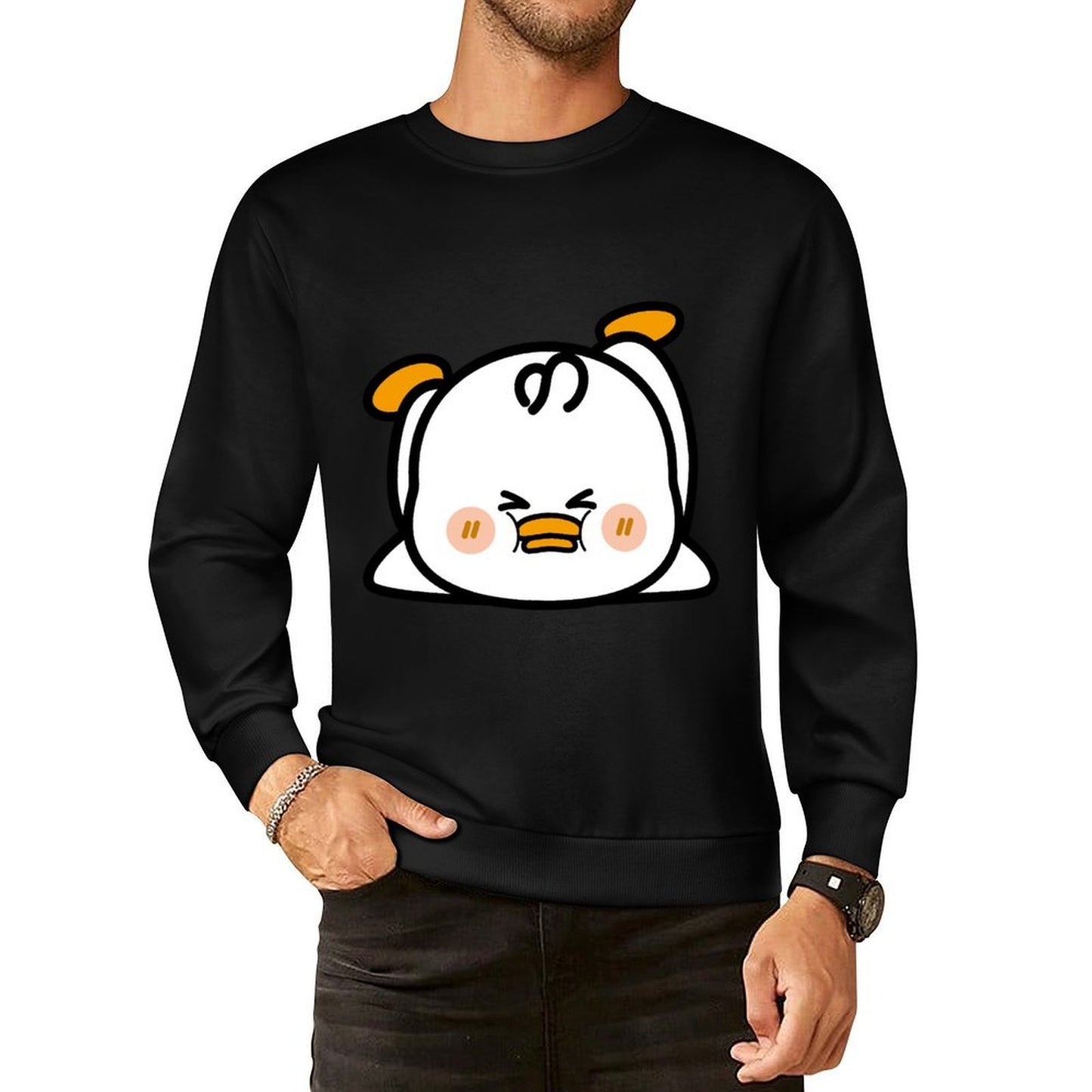 Front Patterned Long Sleeve TopClean Edges Solid