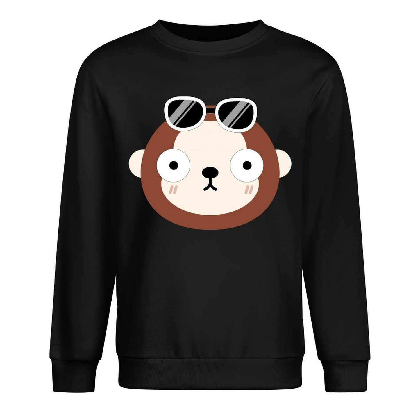 Front Patterned Long Sleeve TopMidweight Basic