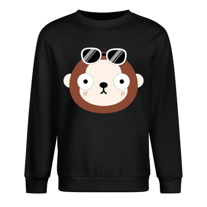 Front Patterned Long Sleeve TopMidweight Basic