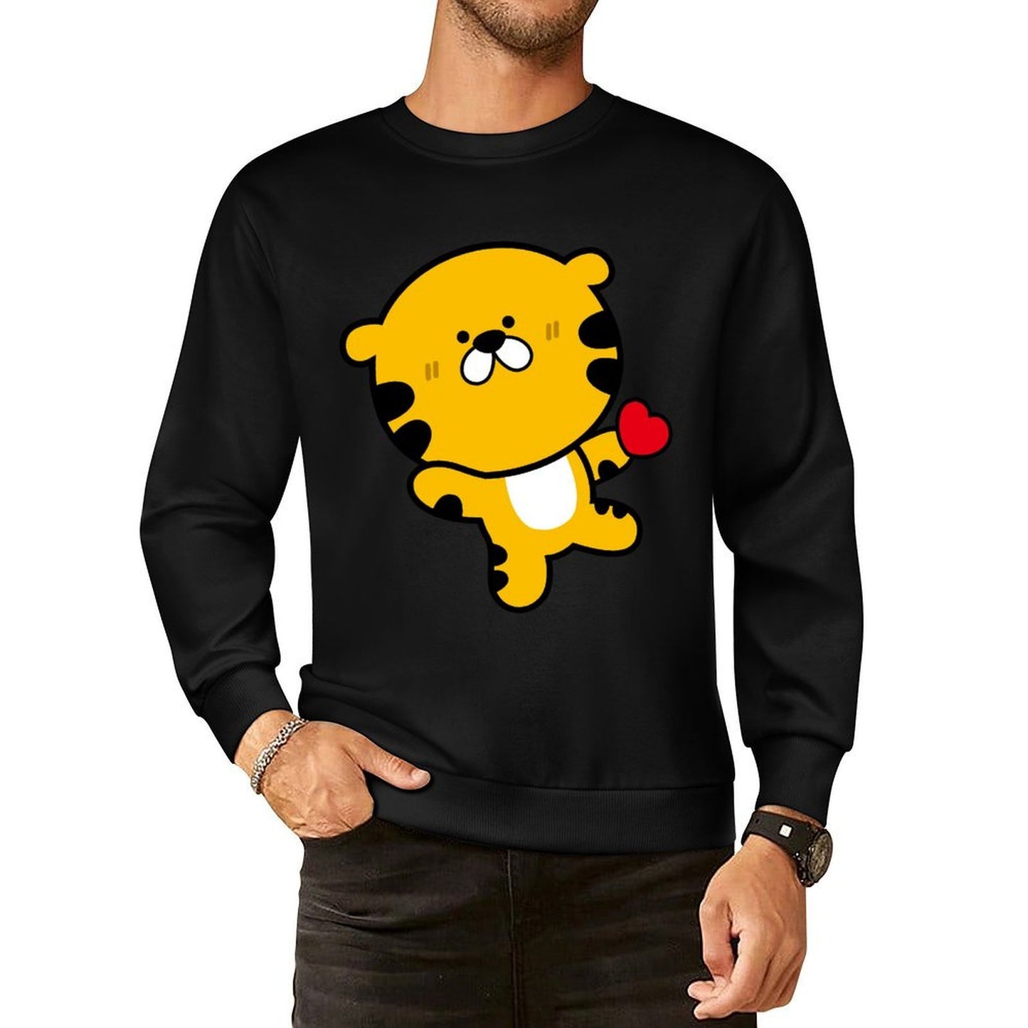 Front Patterned Long Sleeve TopStreetFit Oversized