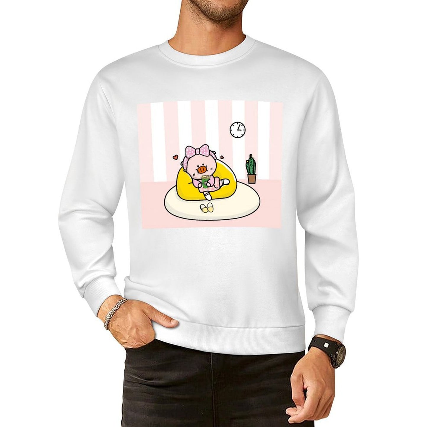 Front Patterned Long Sleeve TopLogo-Ready RegularFit