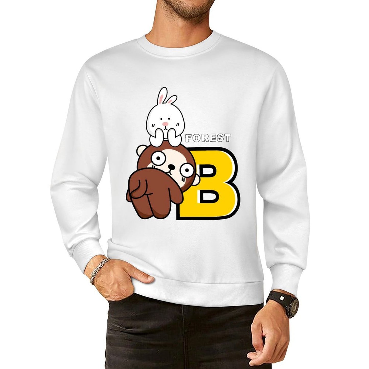 Front Patterned Long Sleeve TopEasyWear Softstyle