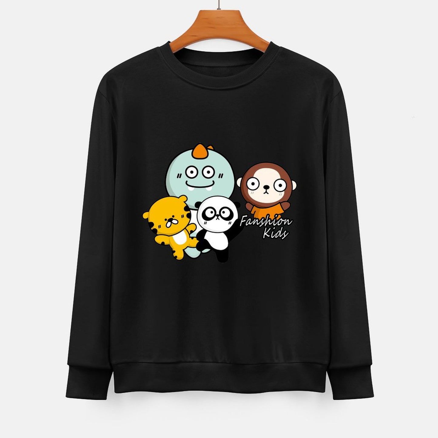 Front Patterned Long Sleeve TopShrink-Resistant Tear-Resistant