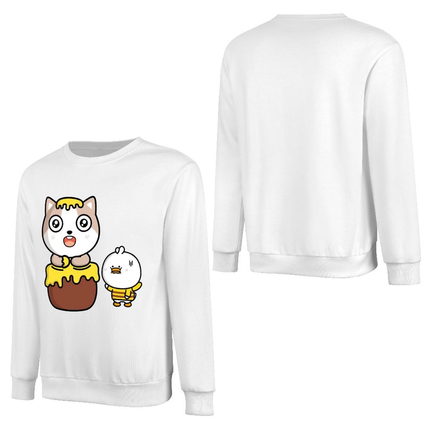 Front Patterned Long Sleeve TopRelaxed Fit Print-Ready