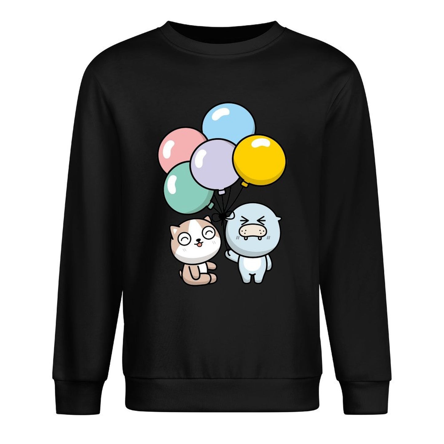 Front Patterned Long Sleeve TopBreathable Oversized
