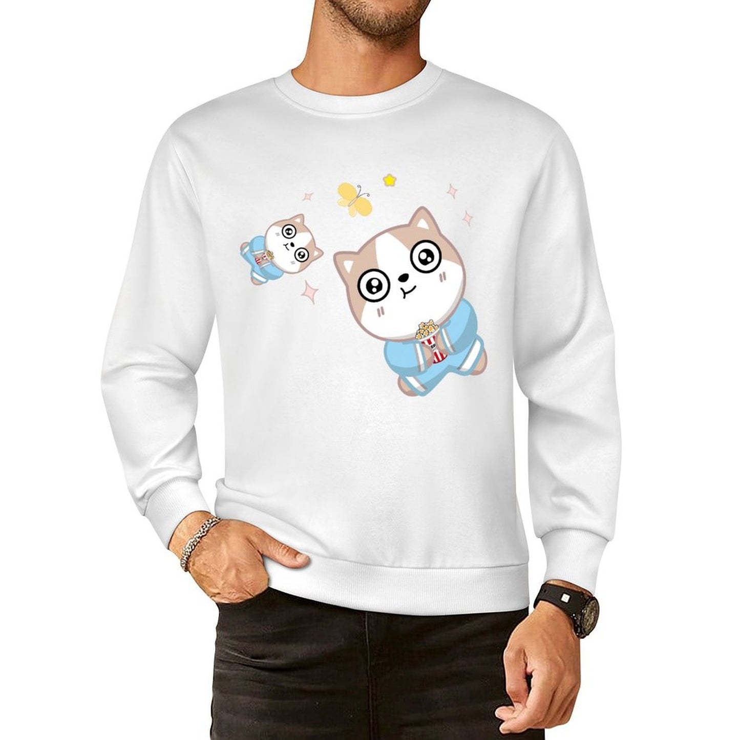 Front Patterned Long Sleeve TopEasyWear EverydayWear