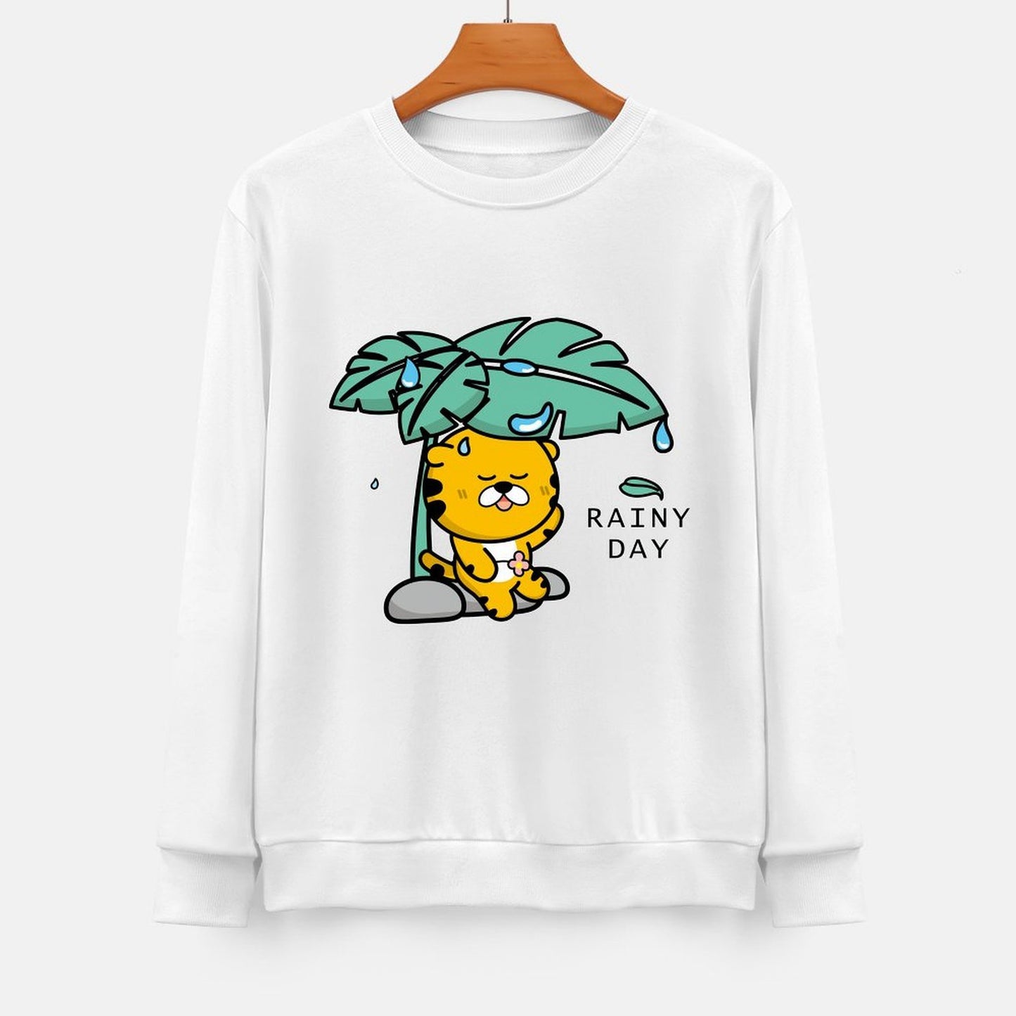 Front Patterned Long Sleeve TopOriginal Plain